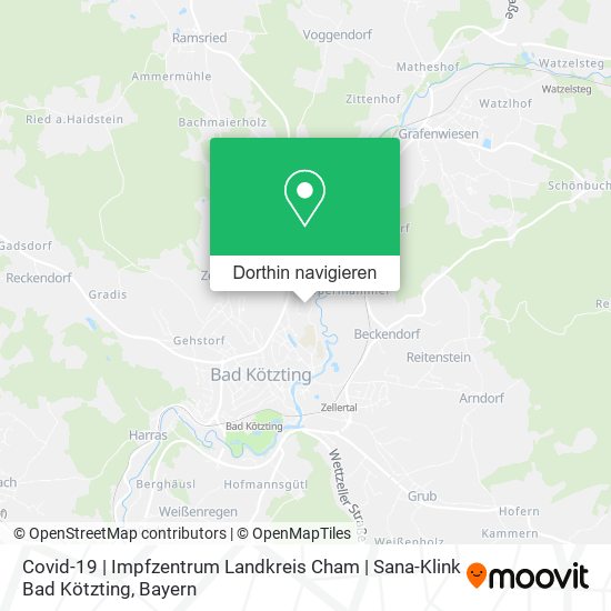 Covid-19 | Impfzentrum Landkreis Cham | Sana-Klink Bad Kötzting Karte