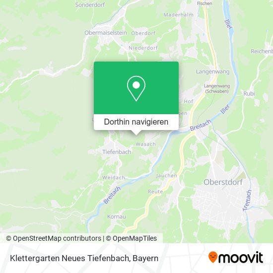 Klettergarten Neues Tiefenbach Karte