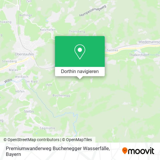 Premiumwanderweg Buchenegger Wasserfälle Karte