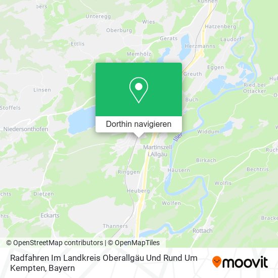 Radfahren Im Landkreis Oberallgäu Und Rund Um Kempten Karte