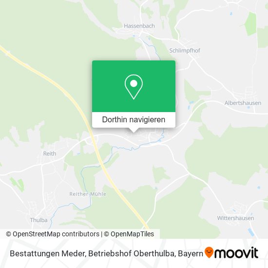 Bestattungen Meder, Betriebshof Oberthulba Karte