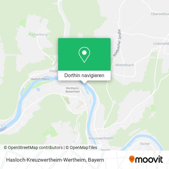 Hasloch-Kreuzwertheim-Wertheim Karte