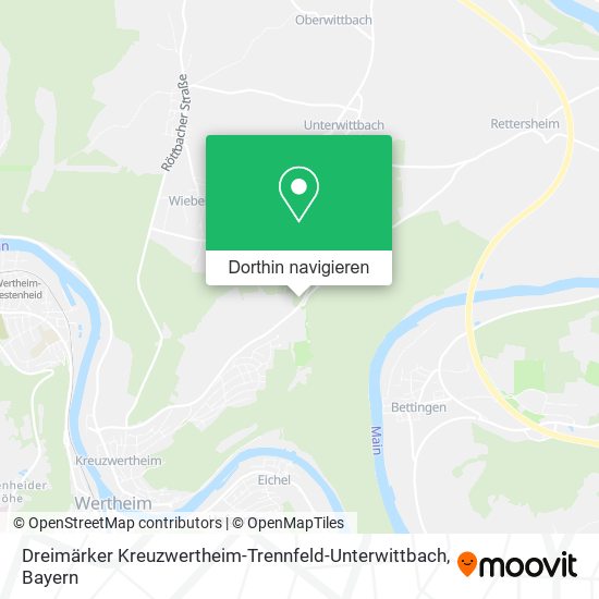 Dreimärker Kreuzwertheim-Trennfeld-Unterwittbach Karte