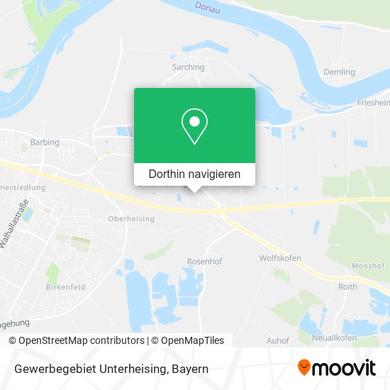 Gewerbegebiet Unterheising Karte