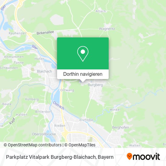 Parkplatz Vitalpark Burgberg-Blaichach Karte
