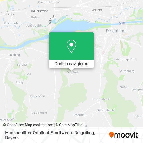 Hochbehälter Ödhäusl, Stadtwerke Dingolfing Karte