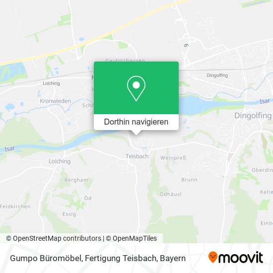 Gumpo Büromöbel, Fertigung Teisbach Karte