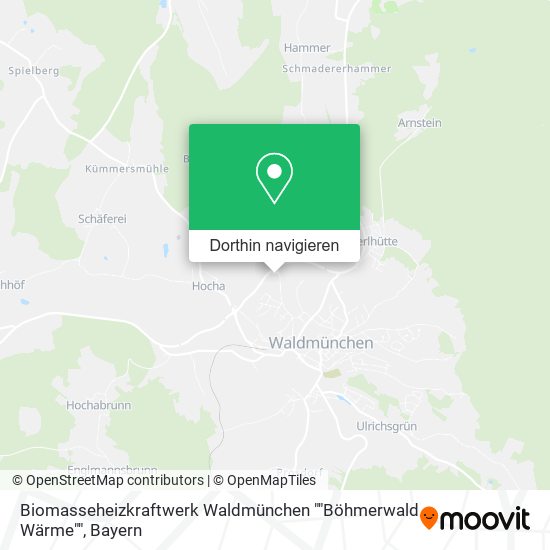 Biomasseheizkraftwerk Waldmünchen ""Böhmerwald Wärme"" Karte