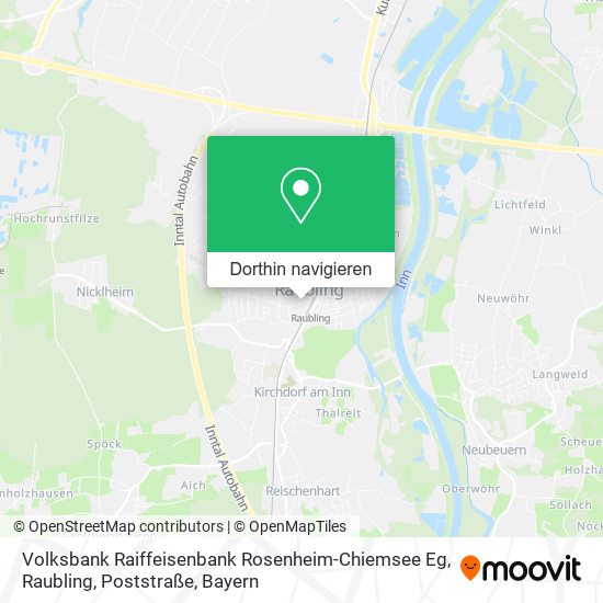 Volksbank Raiffeisenbank Rosenheim-Chiemsee Eg, Raubling, Poststraße Karte