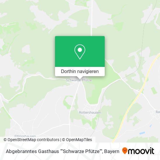 Abgebranntes Gasthaus ""Schwarze Pfütze"" Karte