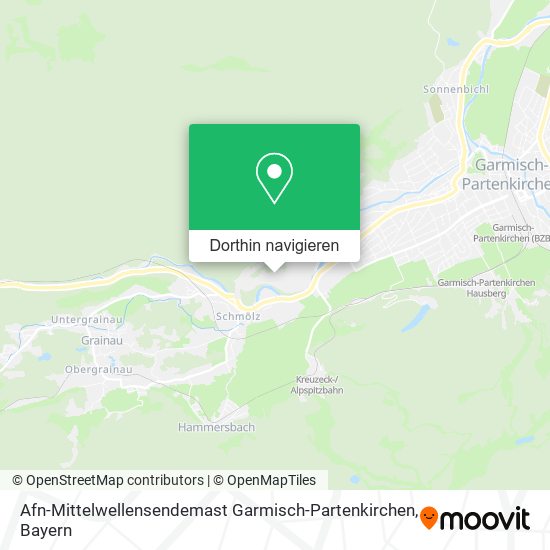 Afn-Mittelwellensendemast Garmisch-Partenkirchen Karte