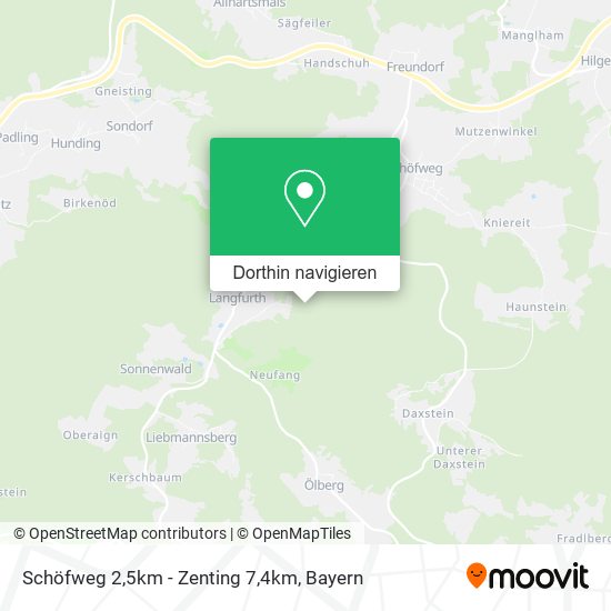 Schöfweg 2,5km - Zenting 7,4km Karte