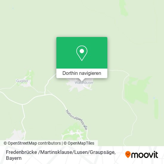 Fredenbrücke /Martinsklause / Lusen / Graupsäge Karte