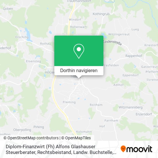 Diplom-Finanzwirt (Fh) Alfons Glashauser Steuerberater, Rechtsbeistand, Landw. Buchstelle Karte