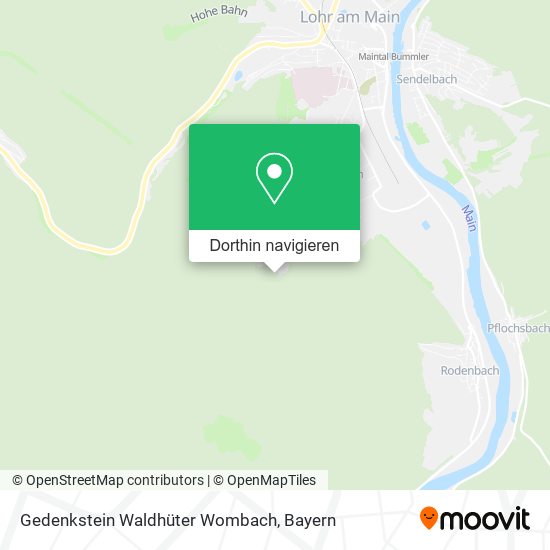 Gedenkstein Waldhüter Wombach Karte