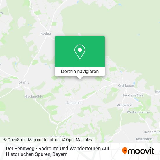 Der Rennweg - Radroute Und Wandertouren Auf Historischen Spuren Karte
