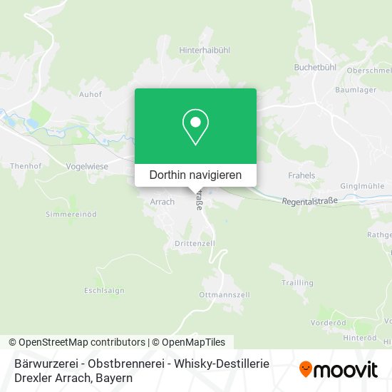Bärwurzerei - Obstbrennerei - Whisky-Destillerie Drexler Arrach Karte