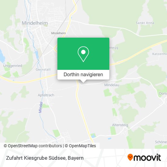 Zufahrt Kiesgrube Südsee Karte