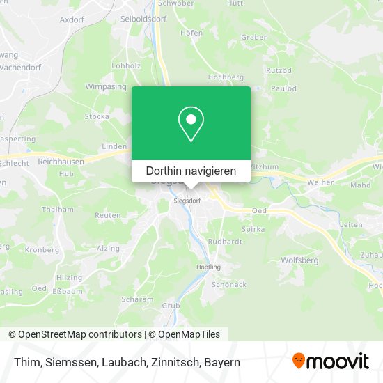 Thim, Siemssen, Laubach, Zinnitsch Karte
