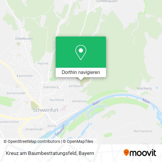Kreuz am Baumbesttatungsfeld Karte