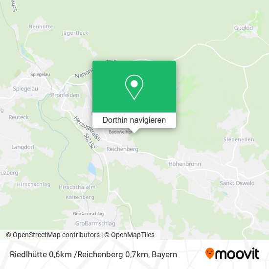 Riedlhütte 0,6km /Reichenberg 0,7km Karte