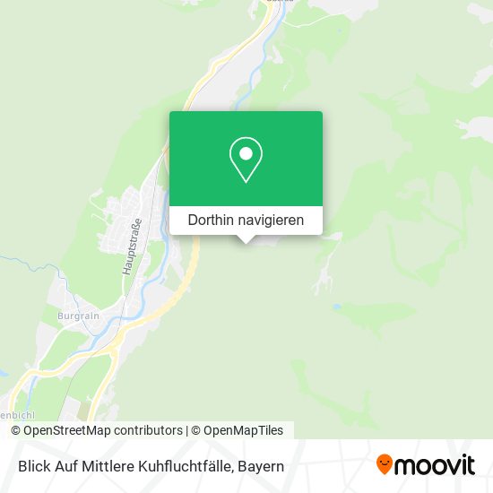 Blick Auf Mittlere Kuhfluchtfälle Karte