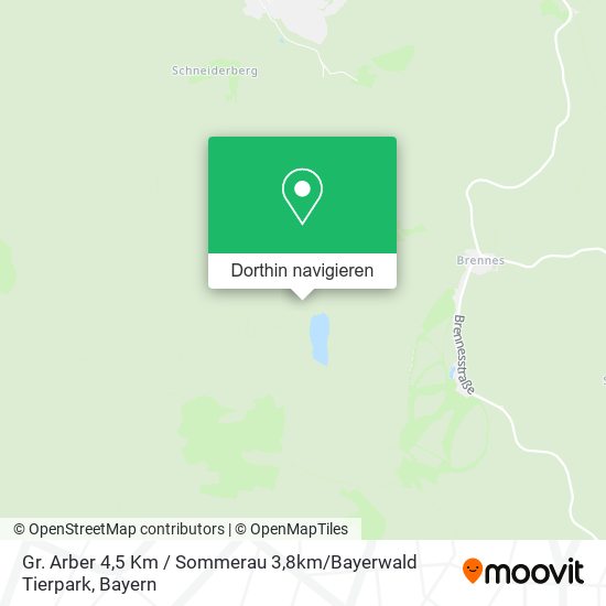 Gr. Arber 4,5 Km / Sommerau 3,8km / Bayerwald Tierpark Karte
