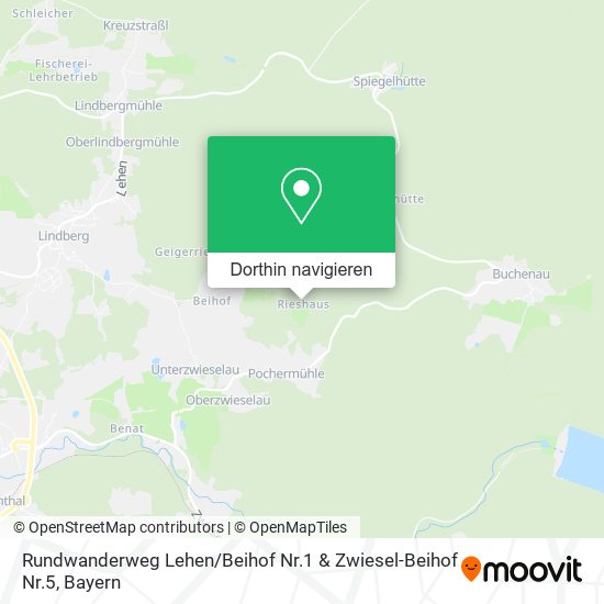 Rundwanderweg Lehen / Beihof Nr.1 & Zwiesel-Beihof Nr.5 Karte