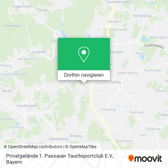 Privatgelände 1. Passauer Tauchsportclub E.V. Karte