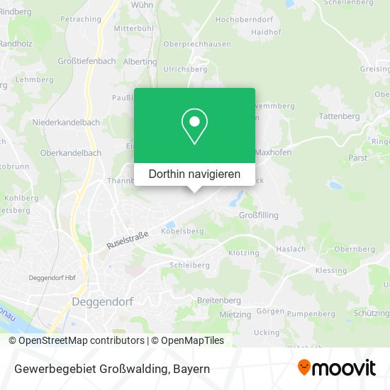 Gewerbegebiet Großwalding Karte