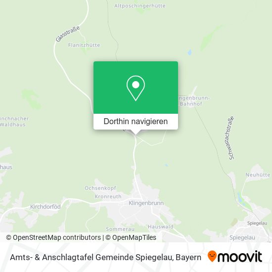 Amts- & Anschlagtafel Gemeinde Spiegelau Karte