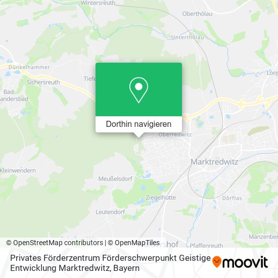 Privates Förderzentrum Förderschwerpunkt Geistige Entwicklung Marktredwitz Karte