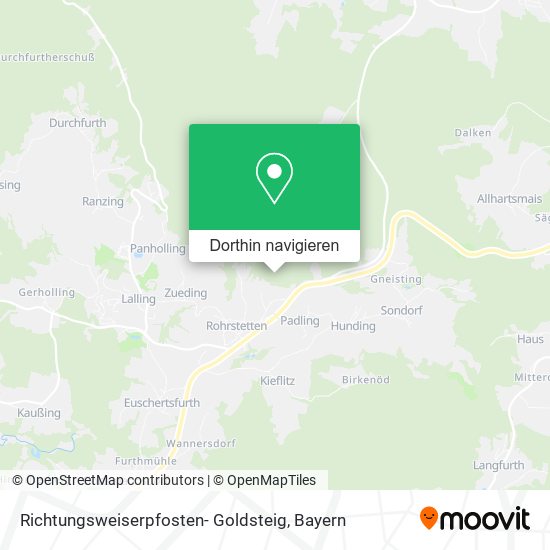 Richtungsweiserpfosten- Goldsteig Karte