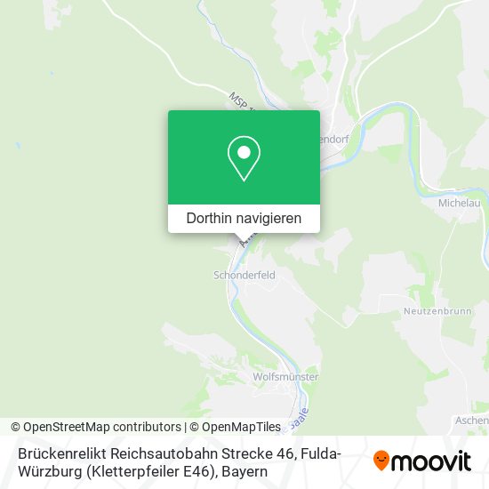 Brückenrelikt Reichsautobahn Strecke 46, Fulda-Würzburg (Kletterpfeiler E46) Karte