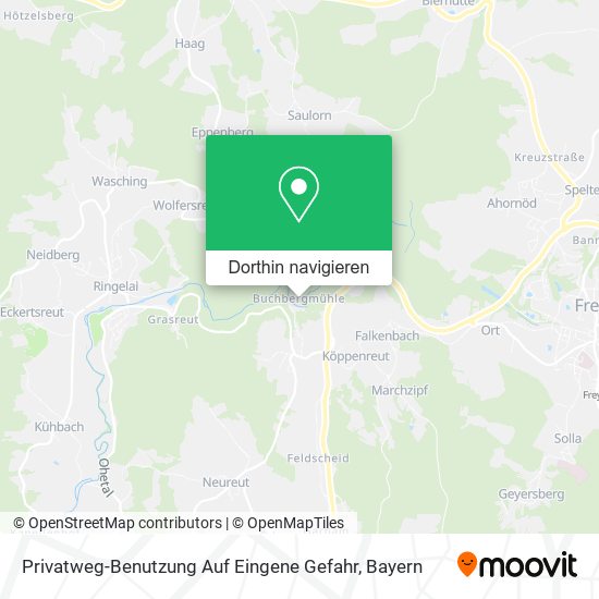 Privatweg-Benutzung Auf Eingene Gefahr Karte