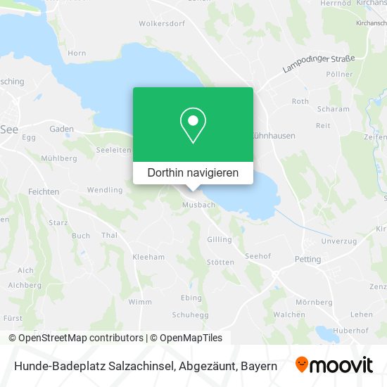 Hunde-Badeplatz Salzachinsel, Abgezäunt Karte