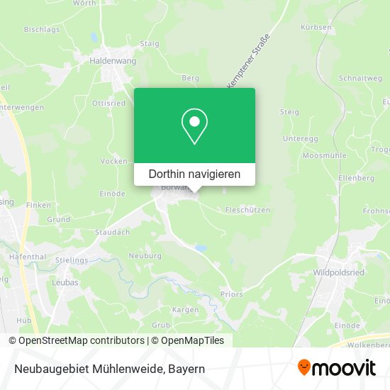 Neubaugebiet Mühlenweide Karte