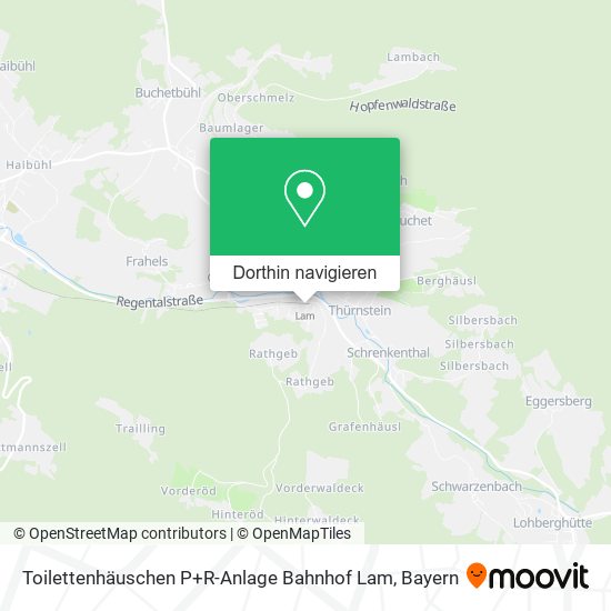Toilettenhäuschen P+R-Anlage Bahnhof Lam Karte