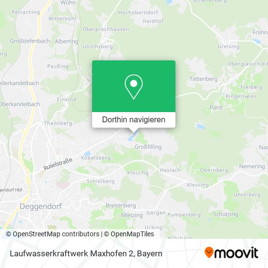 Laufwasserkraftwerk Maxhofen 2 Karte