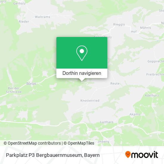 Parkplatz P3 Bergbauernmuseum Karte