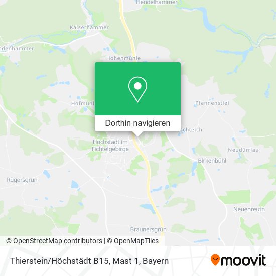 Thierstein / Höchstädt B15, Mast 1 Karte