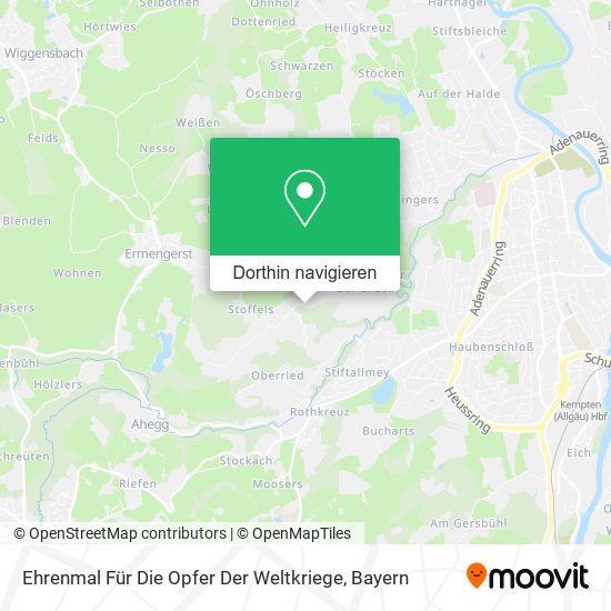 Ehrenmal Für Die Opfer Der Weltkriege Karte