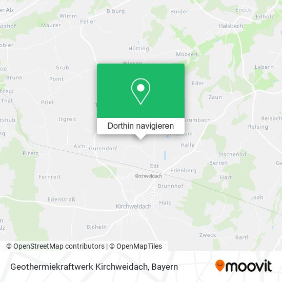 Geothermiekraftwerk Kirchweidach Karte