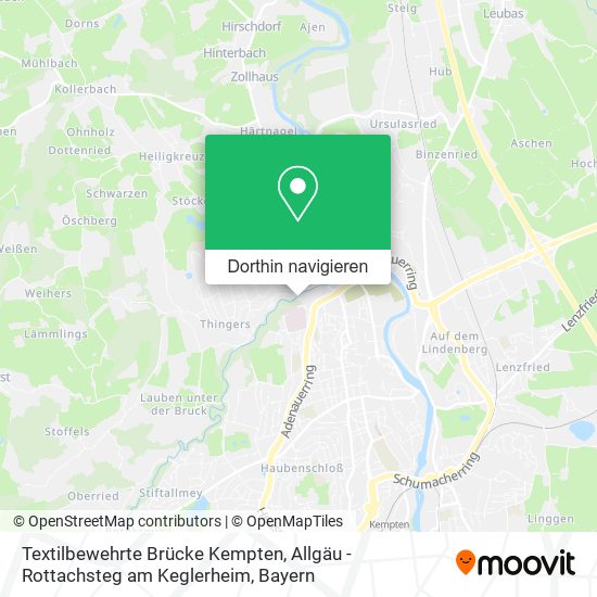 Textilbewehrte Brücke Kempten, Allgäu - Rottachsteg am Keglerheim Karte