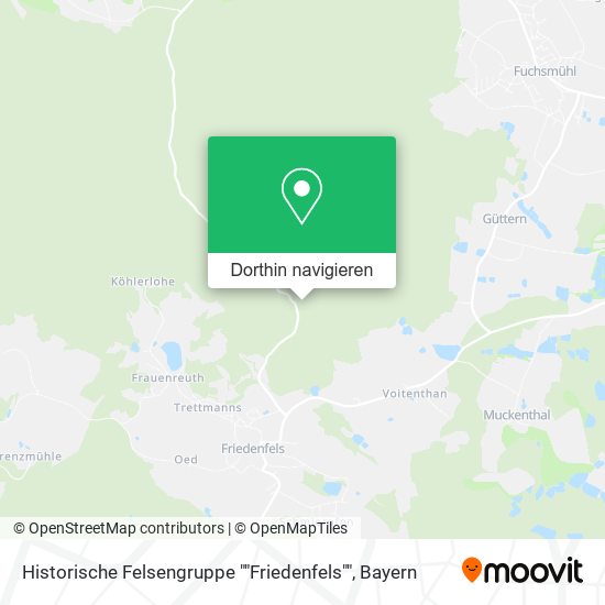 Historische Felsengruppe ""Friedenfels"" Karte
