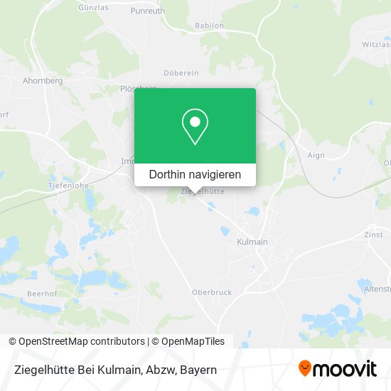 Ziegelhütte Bei Kulmain, Abzw Karte