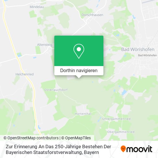 Zur Erinnerung An Das 250-Jährige Bestehen Der Bayerischen Staatsforstverwaltung Karte
