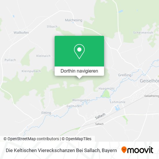 Die Keltischen Viereckschanzen Bei Sallach Karte