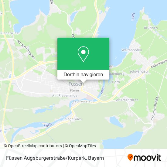 Füssen Augsburgerstraße / Kurpark Karte