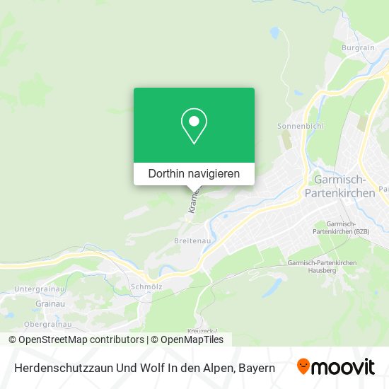 Herdenschutzzaun Und Wolf In den Alpen Karte